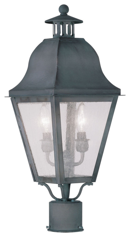 Livex 2552-61 Outdoor Post Top Lantern, Charcoal
