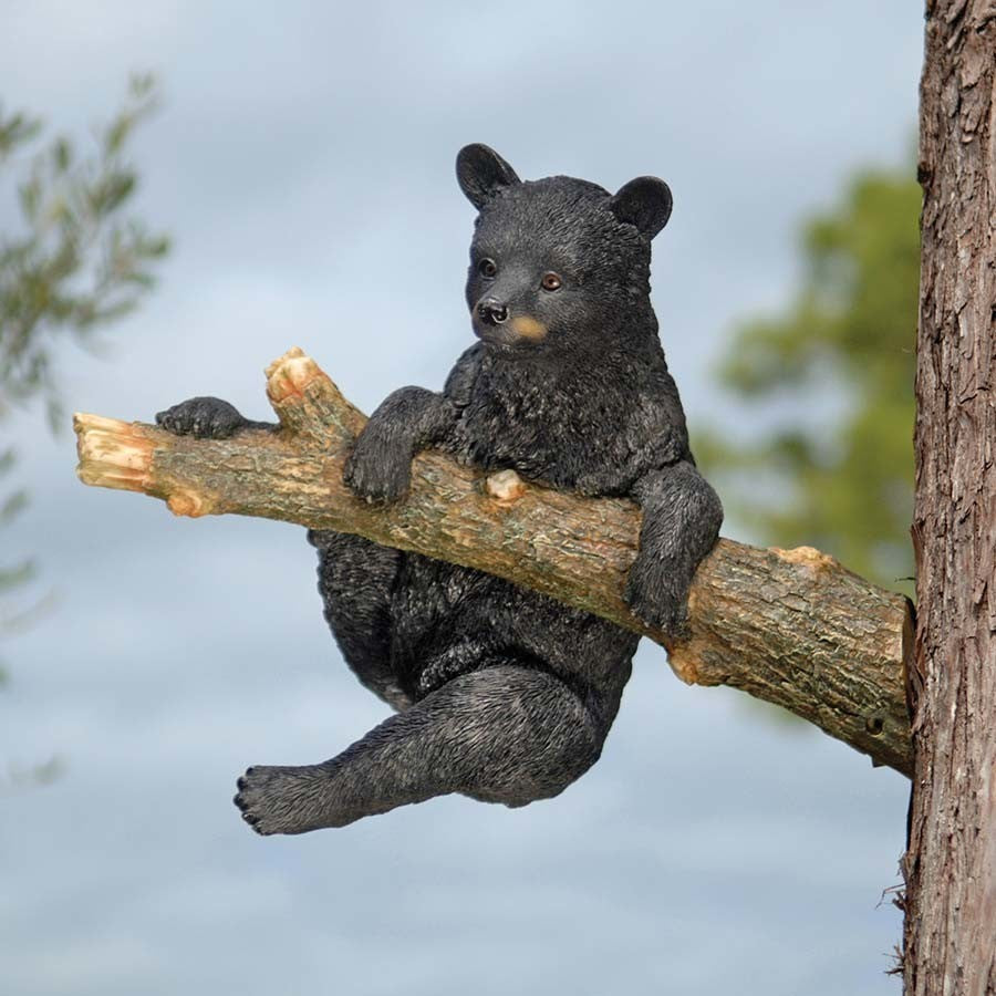 Climbing Bear Cub Tree Hanger Statue