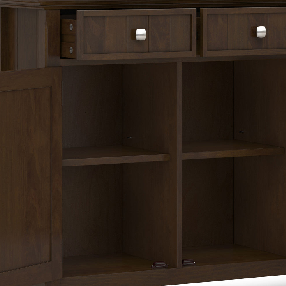 Acadian SOLID WOOD Wide Entryway Storage Cabinet, Brown