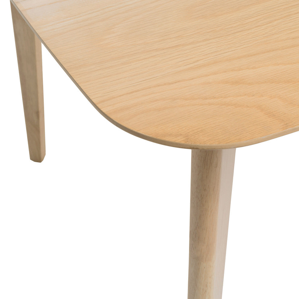 GDF Studio 5-Piece Antonio Mid Century Natural Oak Finished Dining Set, Dark Gray