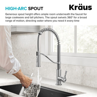 KRAUS Torak Commercial Style 2-Function 1-Handle Pull Down Kitchen Faucet SFS