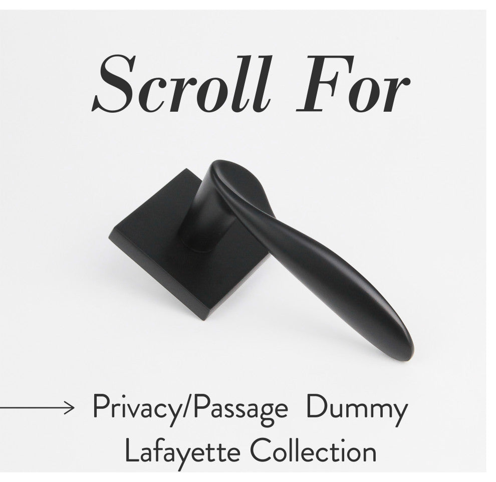 Modern Heavy Duty Designer Interior Door Lever - Lafayette Collection, Matte Black, Privacy Left Hand