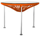 Zicatela Indoor/Outdoor Handmade Side Table, Orange Weave, Chrome Frame