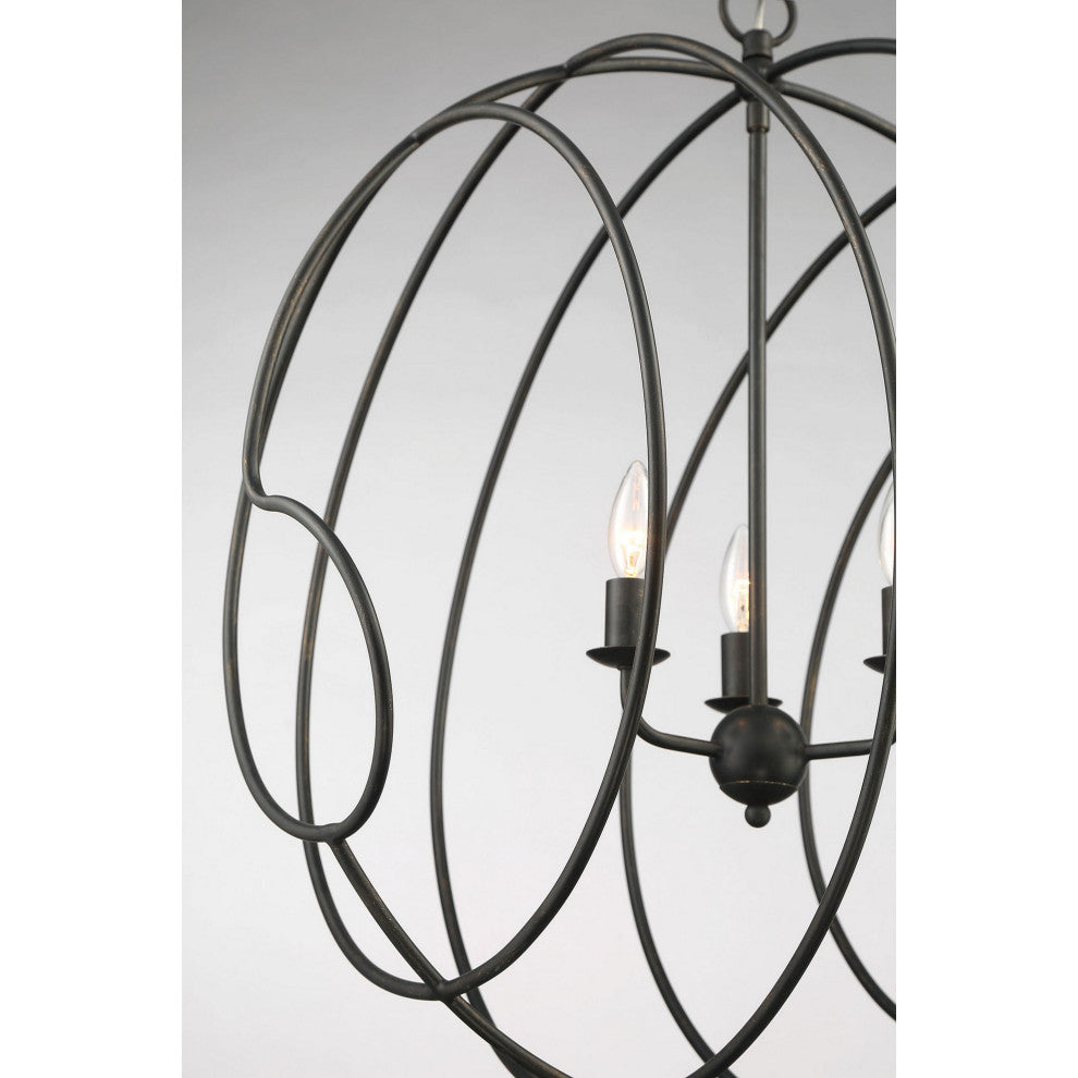 Conduit Large 3-Light Industrial Orb Chandelier