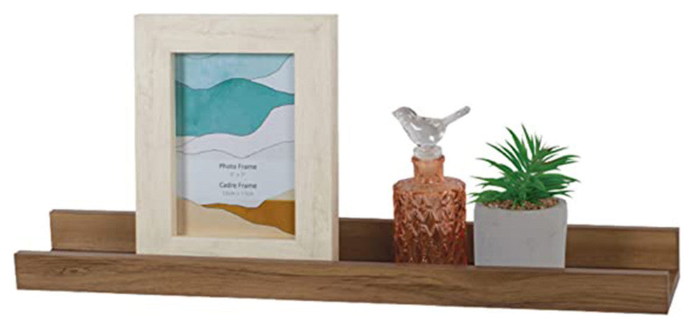 Edge 23" Photo Frame Floating Wall Shelf, Elm