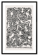 12" x 16" Satin Black Abstract People #1 Framed Print