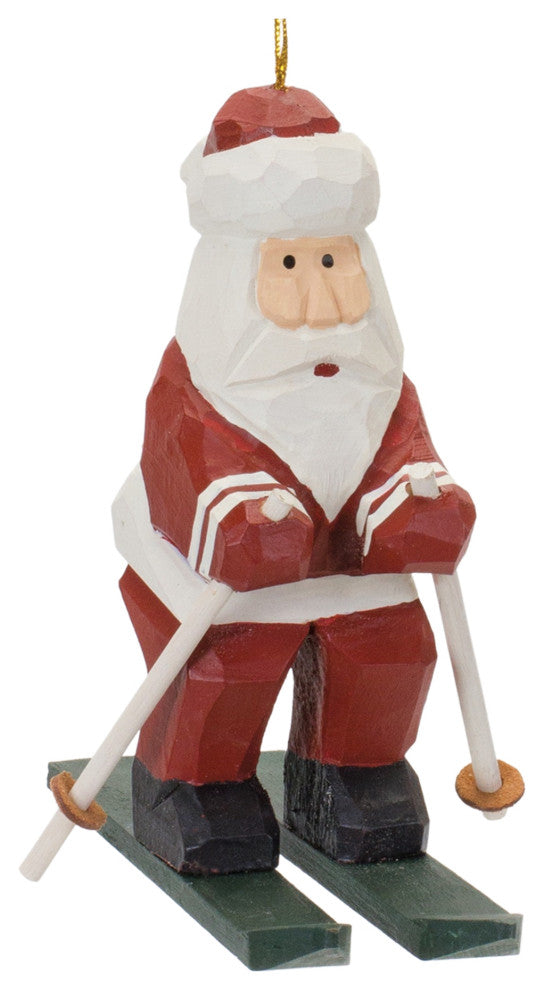 Santa on Skis Ornament, Set of 6