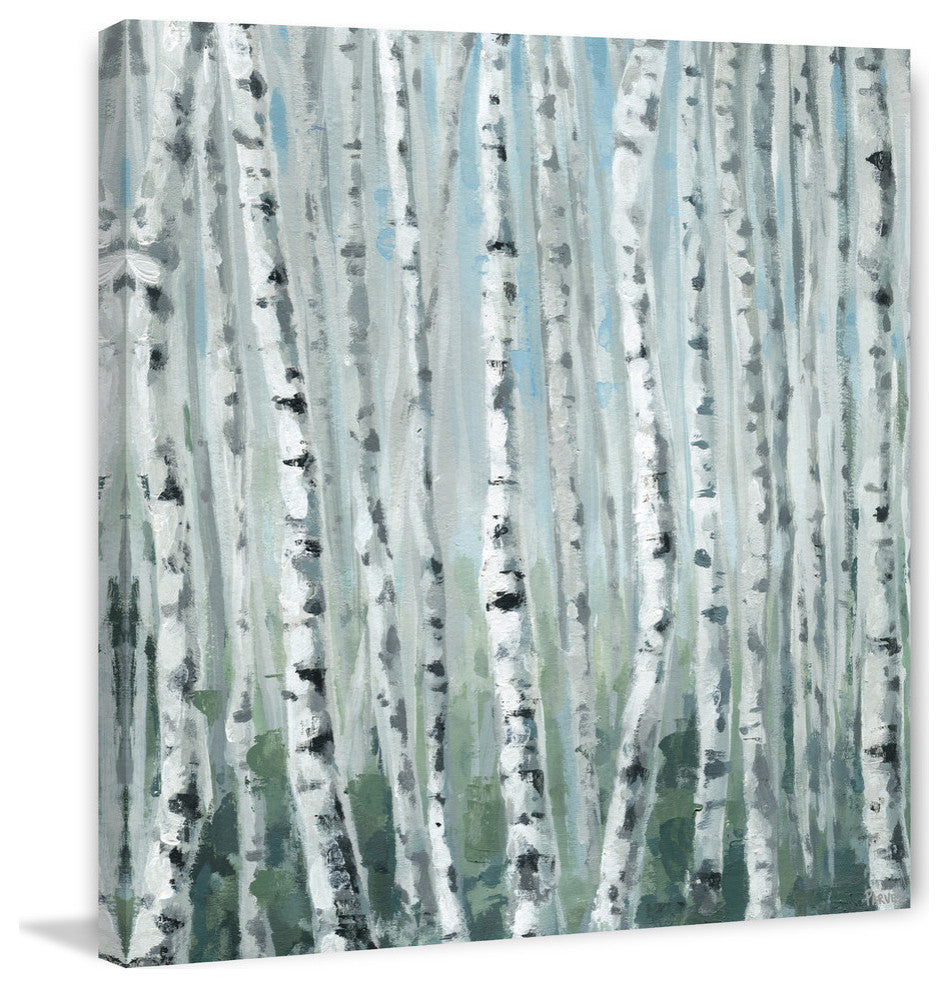 "Skinny Tree Trunks" Painting Print on Wrapped Canvas, 18"x18"