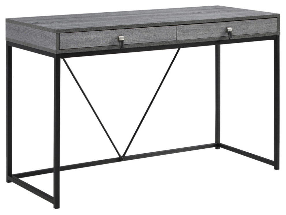 Loft Lyfe Marielle Desk, 2 Storage Drawers, Gray/Black