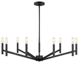 Vector Nine Light Chandelier, Midnight Black