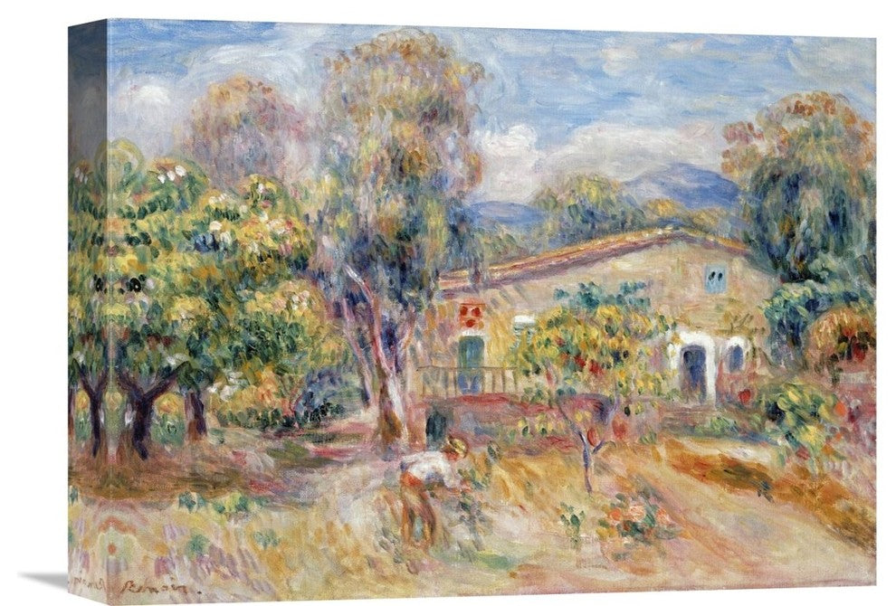 "Collettes Farmhouse, Cagnes" Canvas Giclee by Pierre-Auguste Renoir, 16"x12"