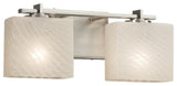 Fusion Era 2-Light Bath Bar, Rectangle, Nickel, Weave, LED
