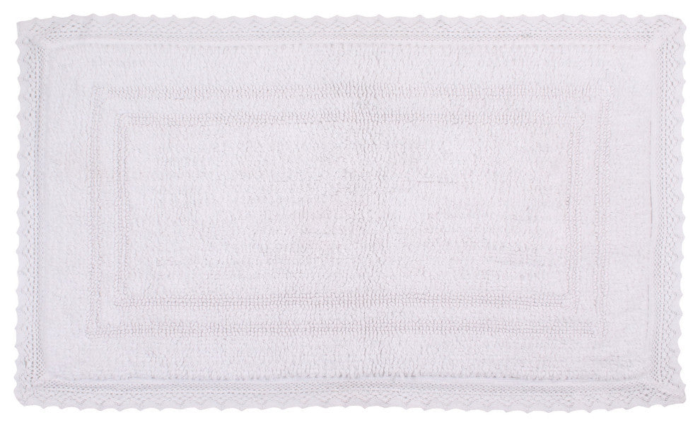 Opulent Reversible Bath Rug Set, 24x40 Rectangle, White