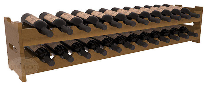 24-Bottle Scalloped Wine Rack, Redwood, Oak + Satin