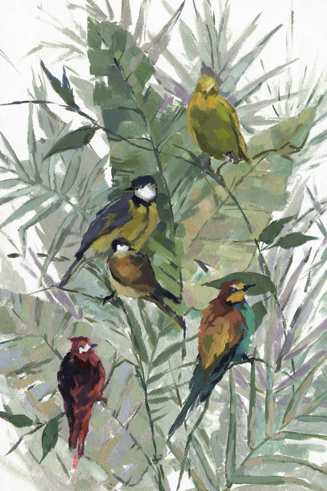 "Morning Birds I" Painting Print on Wrapped Canvas, 24"x36"