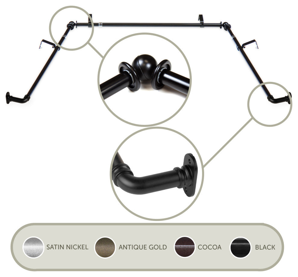 5/8" Blackout Bay Curtain Rod - Cocoa