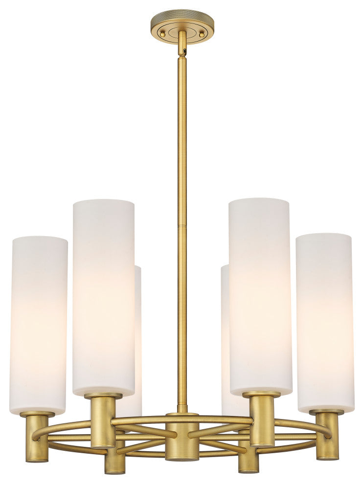 Innovations Crown Point 6 24" Chandelier Brushed Brass