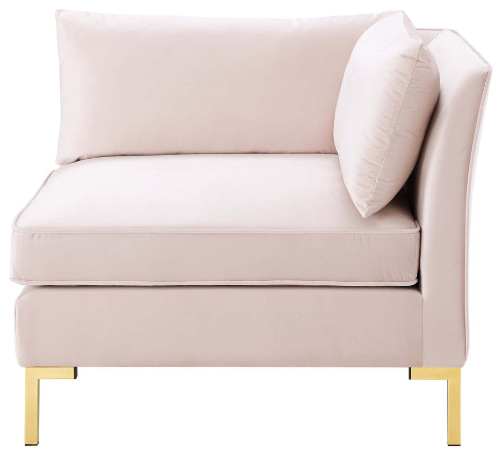 Loveseat Sofa, Velvet, Pink, Modern, Living Lounge Room Hotel Lobby Hospitality