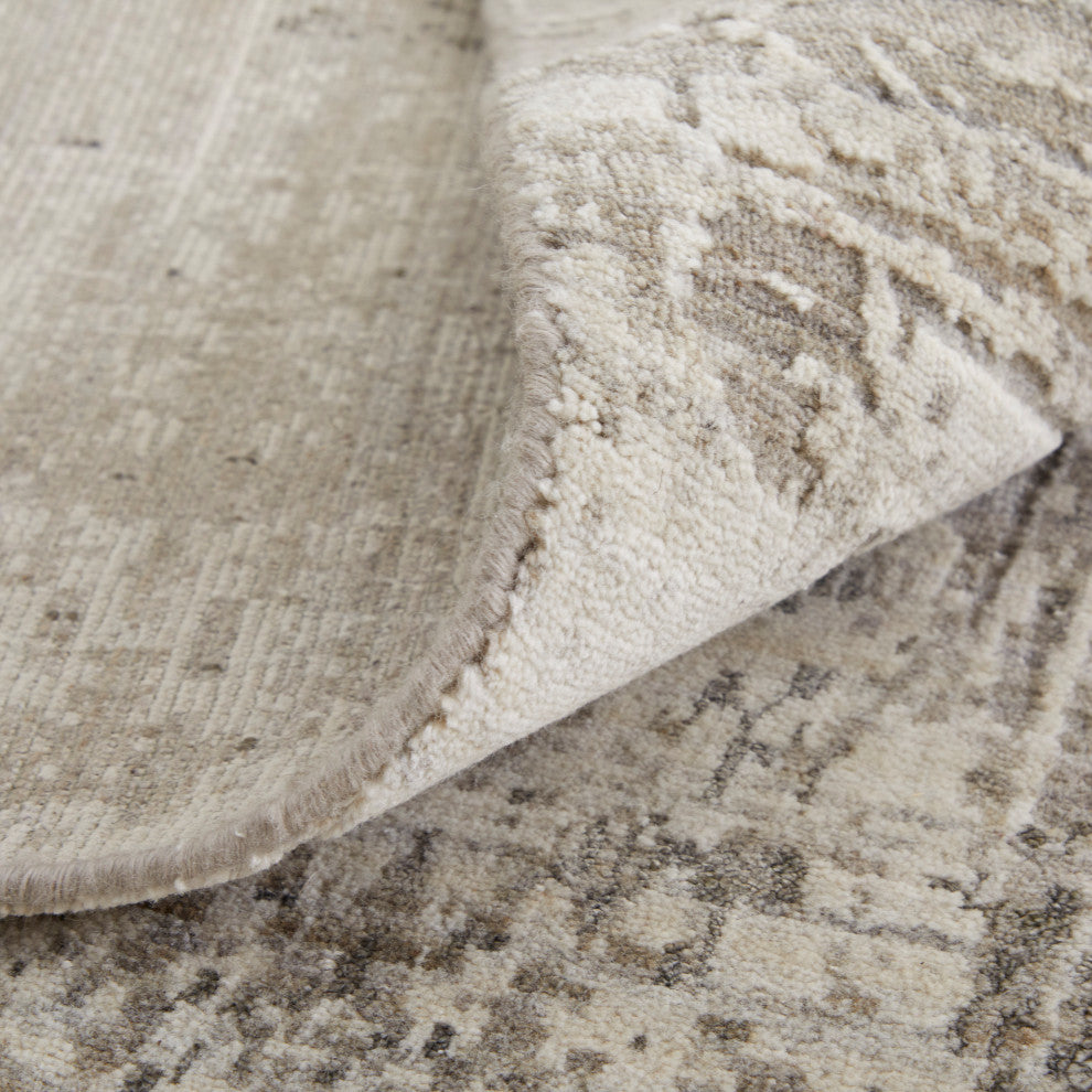Kinton Modern Abstract, Gray/Ivory, 10'x14' Area Rug