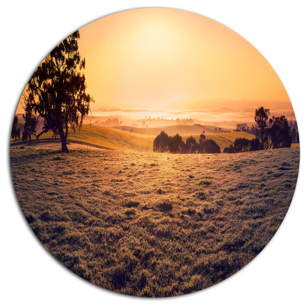 Field Of Dreams Panorama, Landscape Round Wall Art, 36"