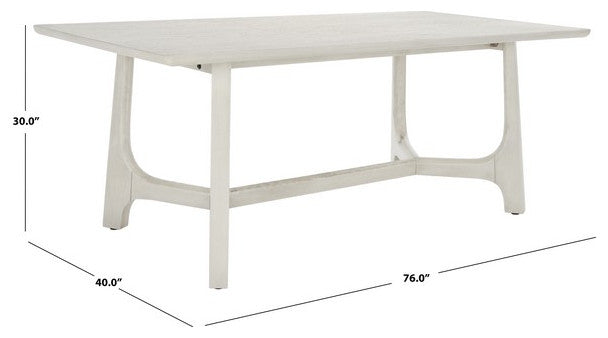 Safavieh Couture Adelee Wood Rectangle Dining Table Whitewashed