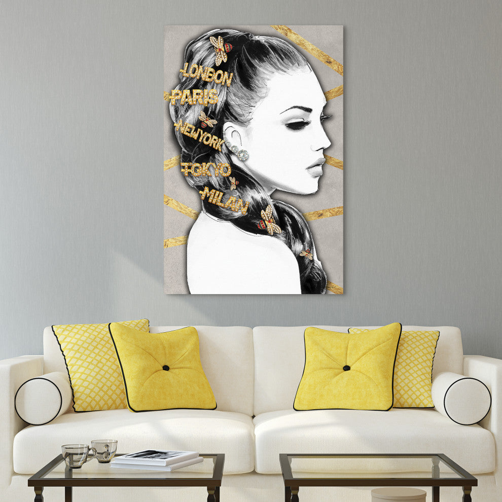 Beautiful Woman Printed Wall Art Unframed Free Floating Tempered Glass