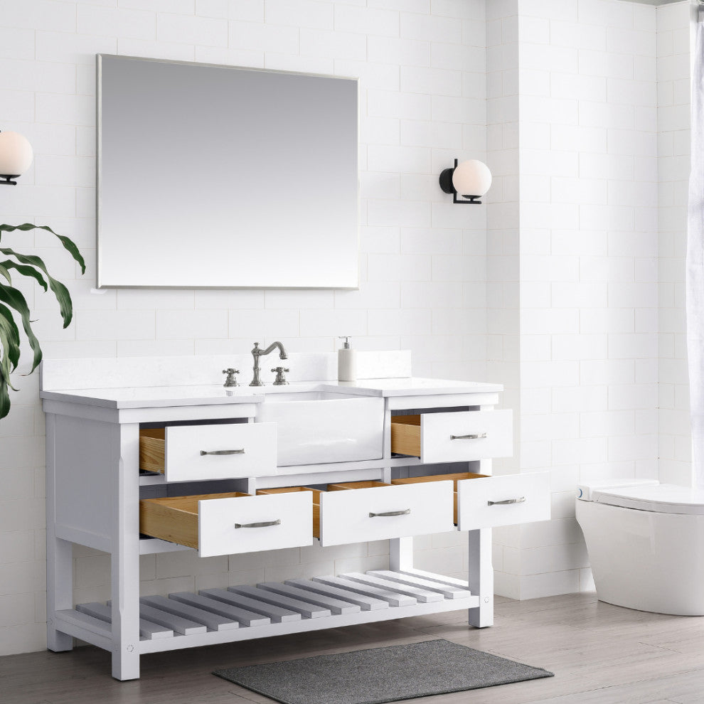 Wesley 60" Bathroom Vanity, White