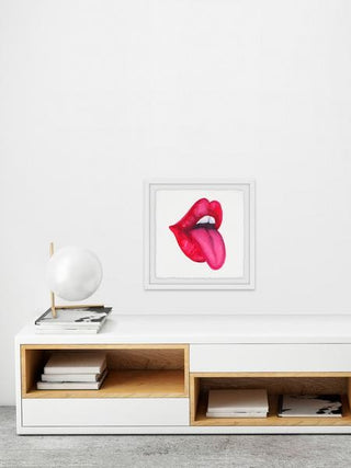 "Hi" Framed Painting Print, 12"x12"