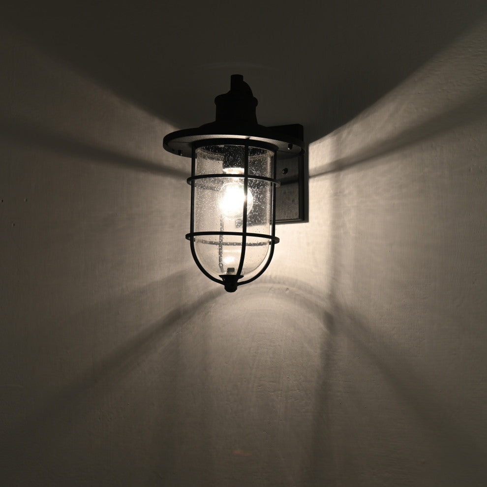 CHLOE Lighting Markus Transitional 1-Light Textured Black Outdoor Wall Sconce