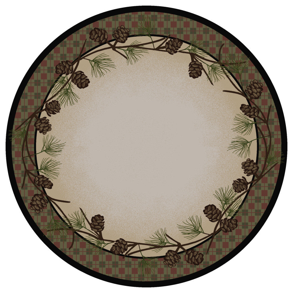 Delicate Pines, Natural, 8' Round