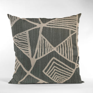 Plutus Gray Sketch Abstract Luxury Throw Pillow, 26"x26"