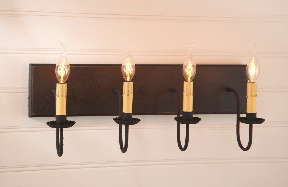4 Arm Vanity Light, Black