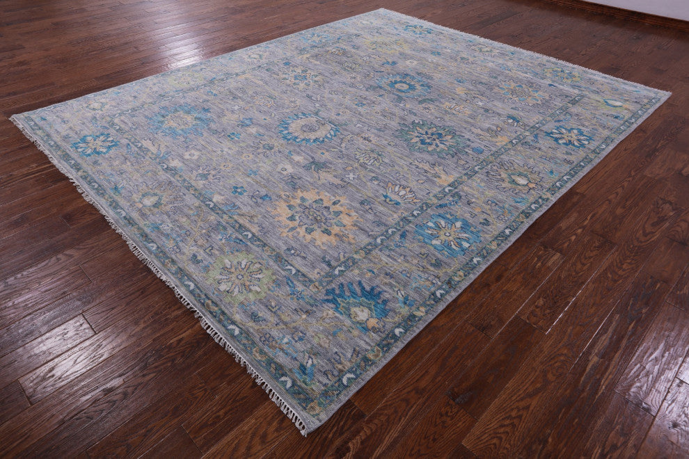 8' 11" X 11' 1" Hand Knotted Turkish Oushak Wool Rug - Q13365