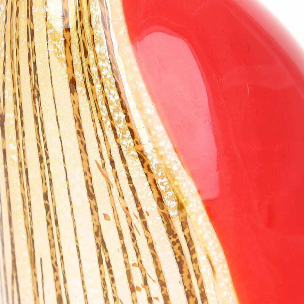 GlassOfVenice Murano Glass Heron Bird Sculpture - Red