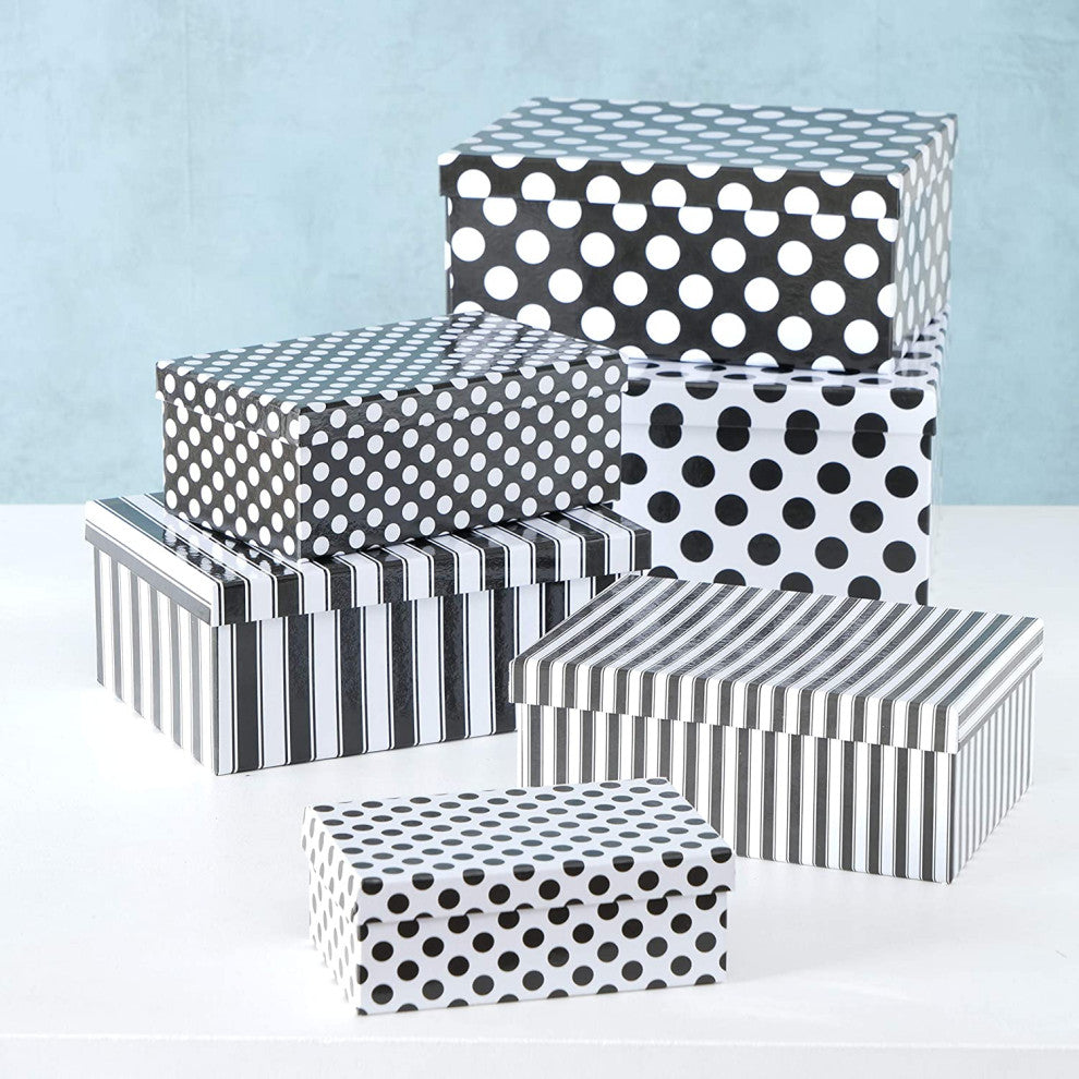 6 Piece Black and White Gift Boxes
