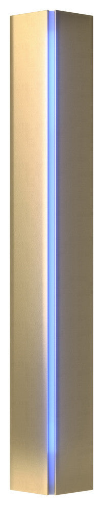 Gallery Small Sconce, Modern Brass, Blue Glass