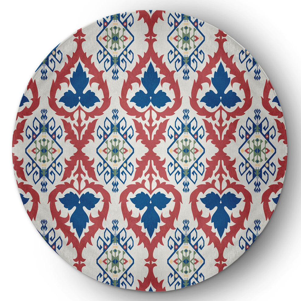 Bombay Spring Chenille Rug, Dark Cobalt Blue, 5' Round