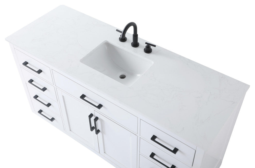 Home Living 60" Single Bathroom Vanity, White