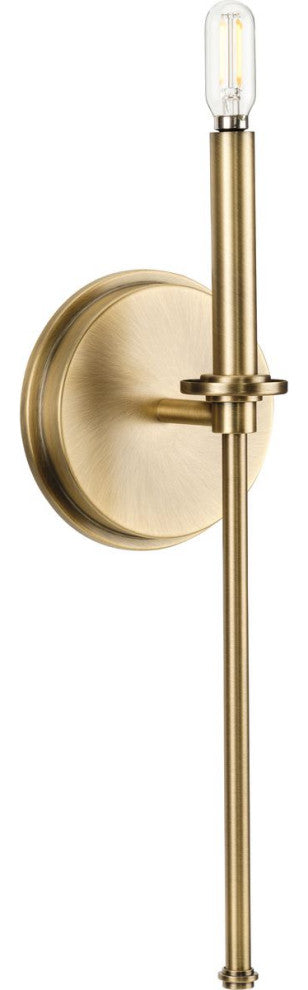 Elara Collection One-Light New Traditional Vintage Brass Wall Light