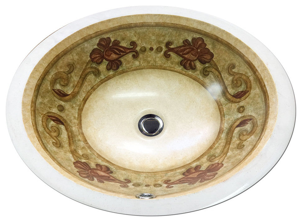 Hand Painted Sink "Florence" Monaco Medium Undermount Sink