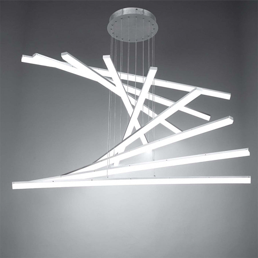 Stack 3 Light LED Linear Pendant 3000K, Brushed Aluminum, Brushed Aluminum, 9 Li