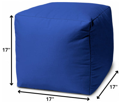 17  Cool Primary Blue Solid Color Indoor Outdoor Pouf Ottoman