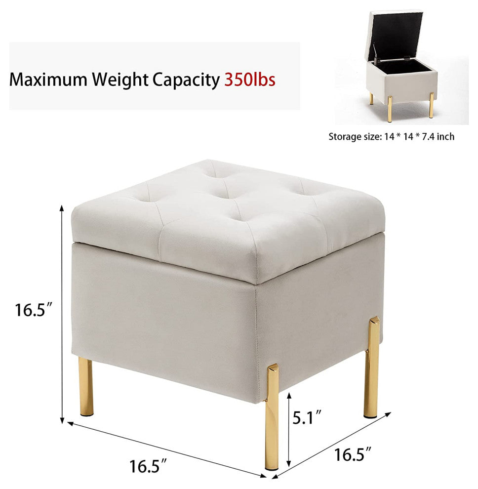 Ottoman with Storage Cube