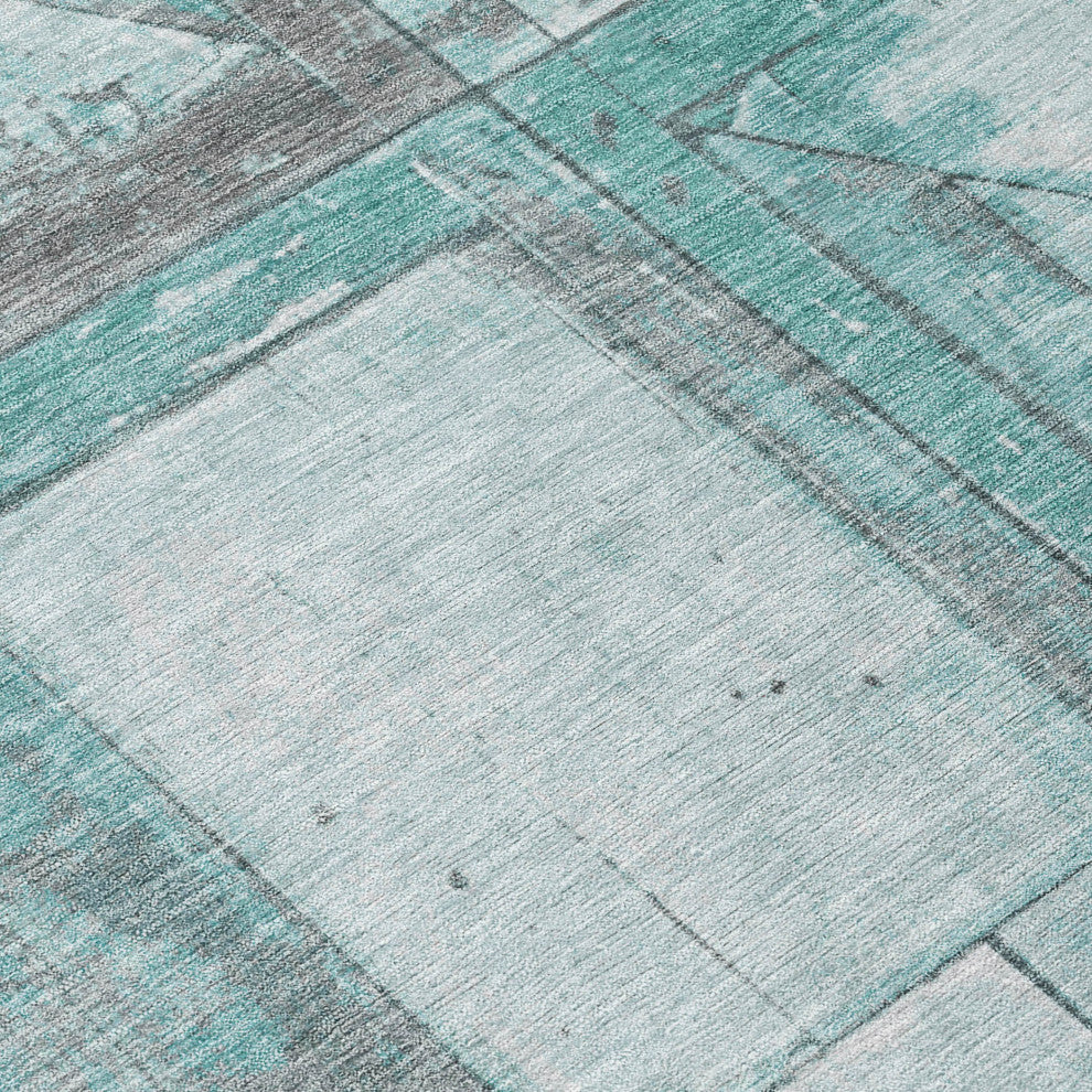 Machine Washable Indoor/Outdoor Chantille ACN1876 Teal 8' x 10' Rug