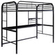 Metal Twin Loft Bed with Workstation, Black
