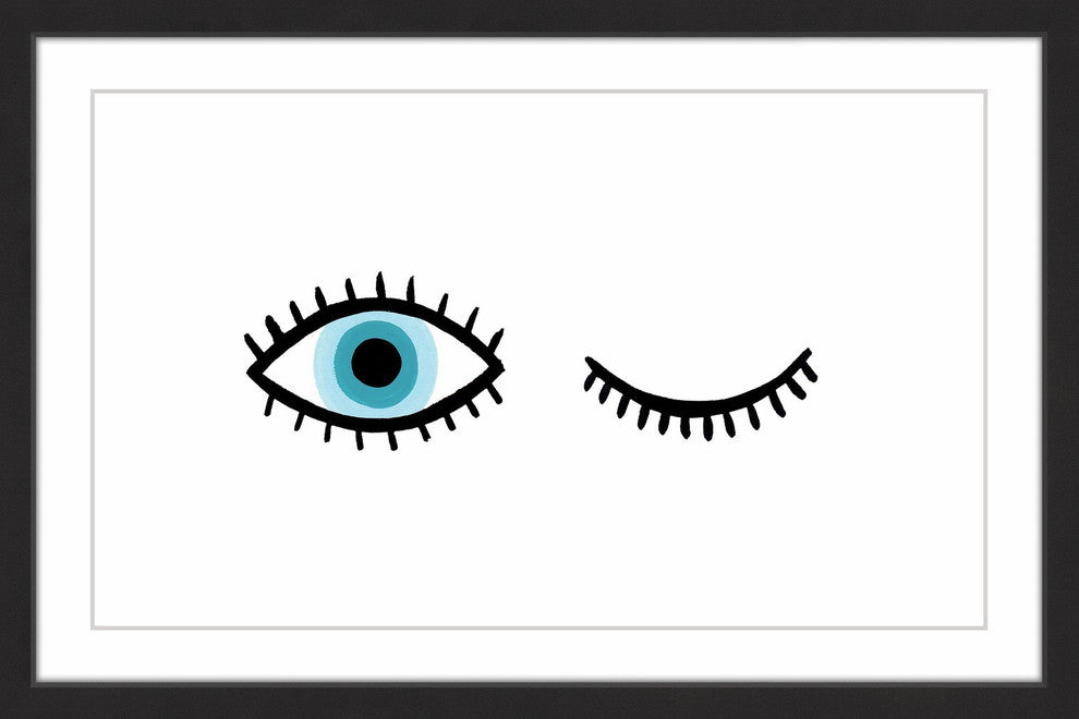 "One Eye Open" Framed Painting Print, 18x12