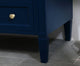 Home Living Vanity with Carrara White Marble Countertop, Blue, 42", Single Sink
