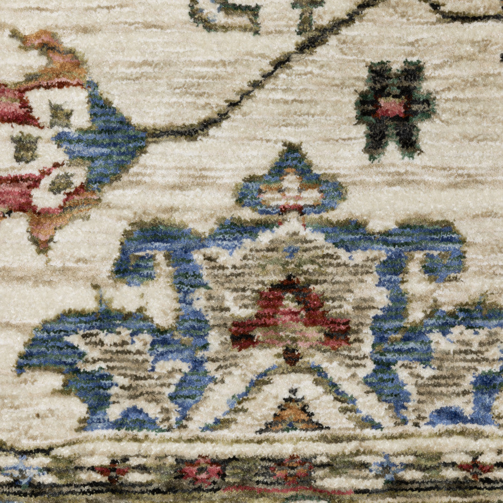 Oriental Weavers Hastings HA03W Floral Rug, Ivory, 6'7"x9'6"