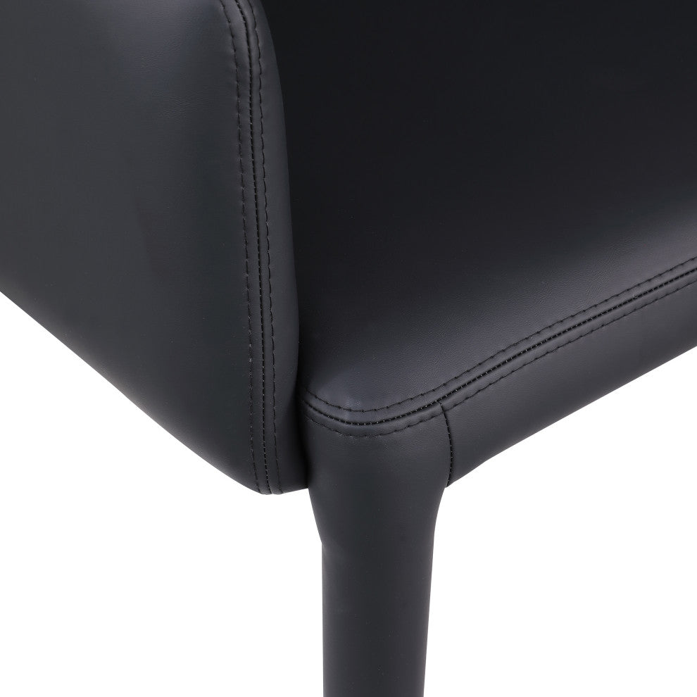 Pelle Faux Leather Accent/Dining Chair, Black