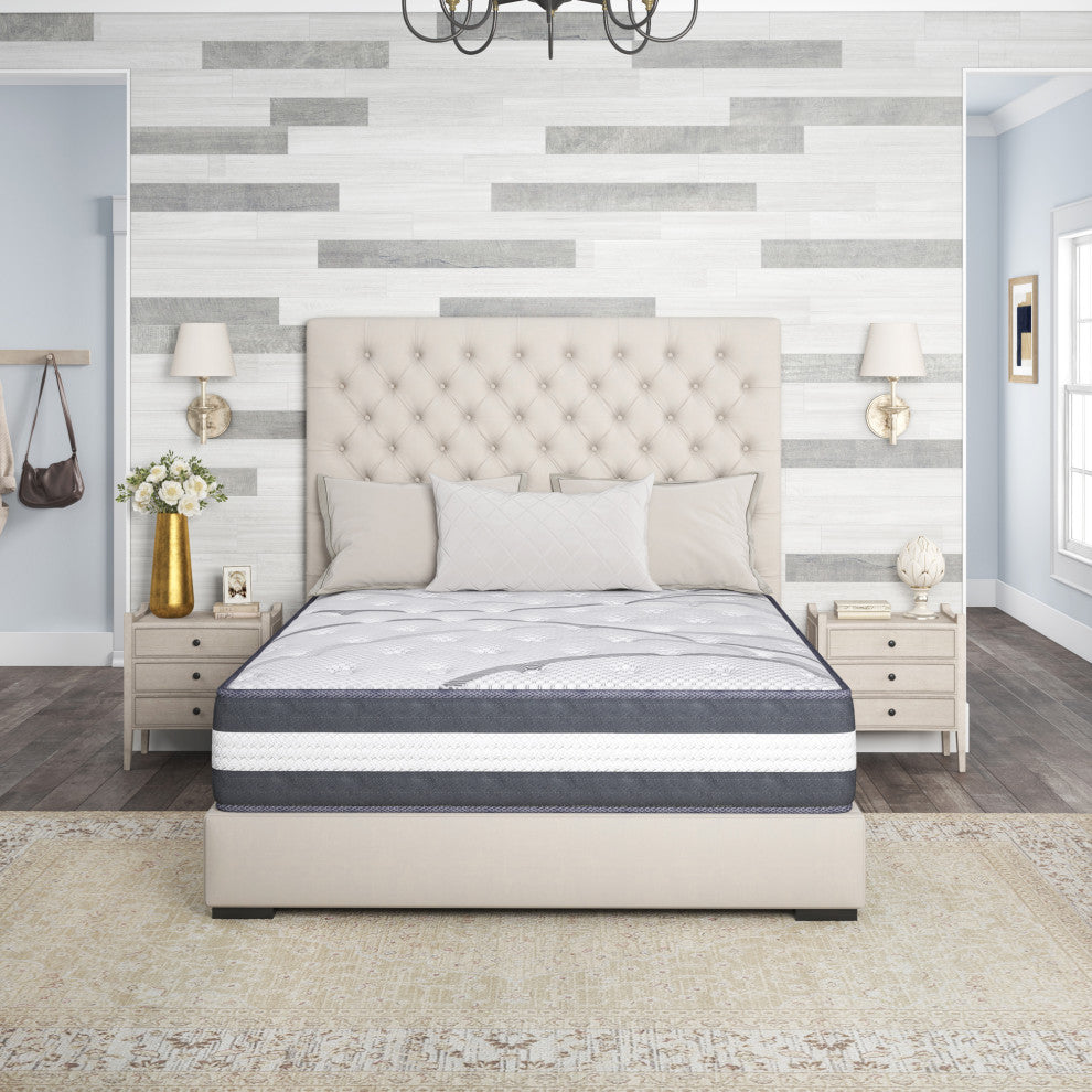 12" Medium Euro Top Hybrid Pocket Spring  Quilted-Top Mattress, Full